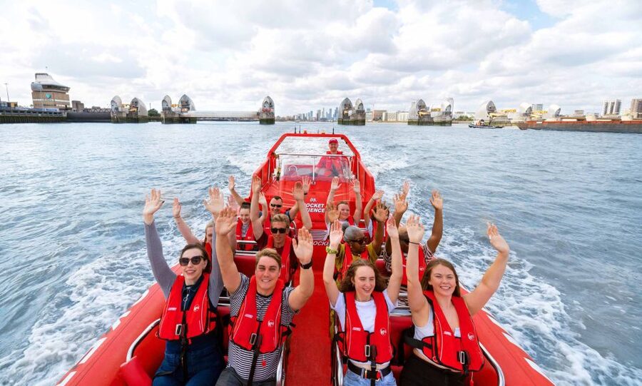 London: Break the Barrier Speed Boat Ride - Bankside Pier check-in, safety kit, and the 15-minute briefing