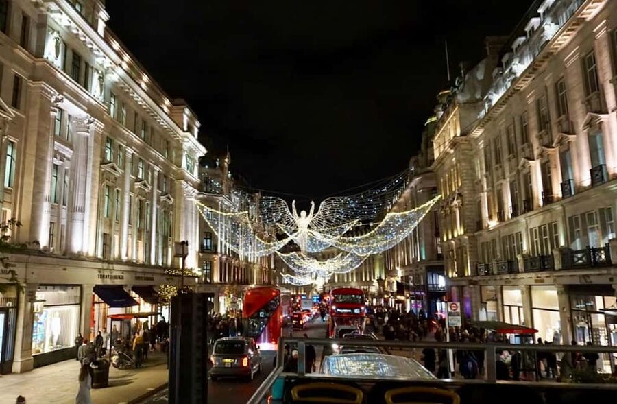 London Christmas Lights Open-Top Bus Tour. 2025 Early Bird - Oxford Street: Christmas lights you can actually see from the bus