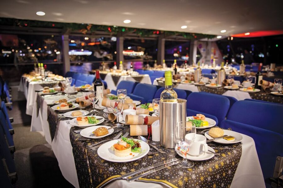 London: Christmas Party Dinner Cruise - DJ, dancing, and the kind of holiday music you might hear
