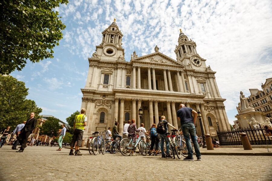 London: Classic Gold 3.5-Hour Bike Tour - St Paul’s Cathedral and the Thames finish: the last photo you’ll want
