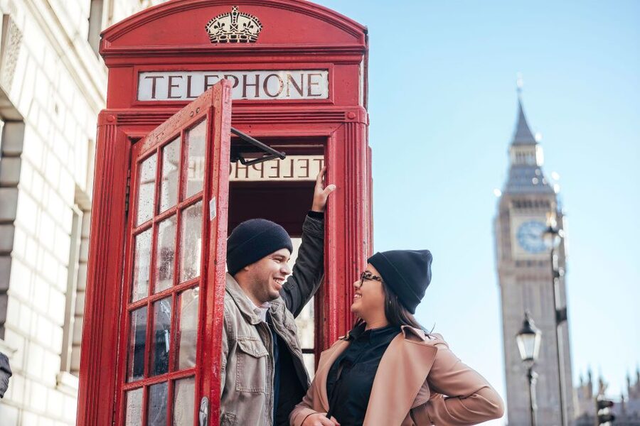 London: Private Photo Session in Westminster - London Eye views plus a red telephone booth moment