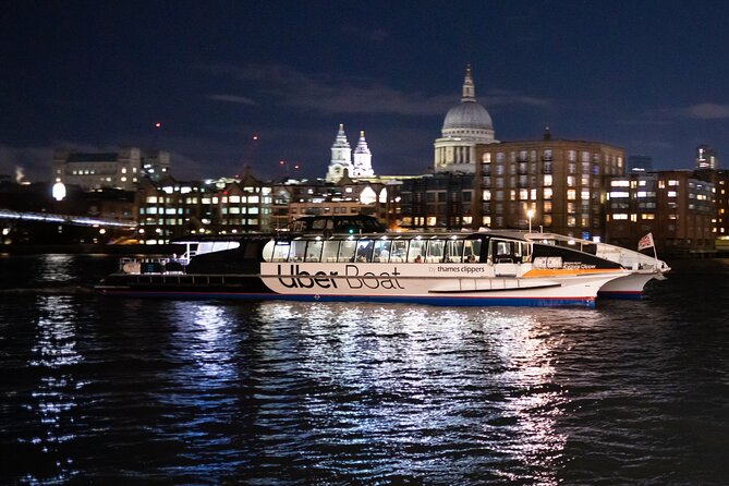 London Roundtrip Thames Cruise Uber Boat by Thames Clippers - Onboard Comfort: Indoor Seats and Covered Outdoor Space