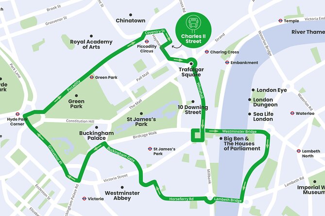 London Tootbus Kids Tour with Bespoke Live Guided Commentary - Charles II Street start: how this tour really begins