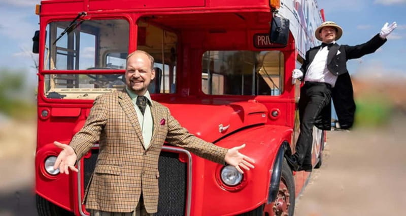 London Vintage Bus Tour: Live Comedy Sightseeing Show - Getting on board at Northumberland Avenue, right by The Grand Hotel