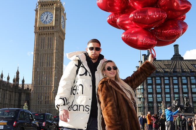 Professional Digital Photo with Red Heart Balloons Central London - The 30-Minute Flow: Poses, Choice, and Phone Delivery