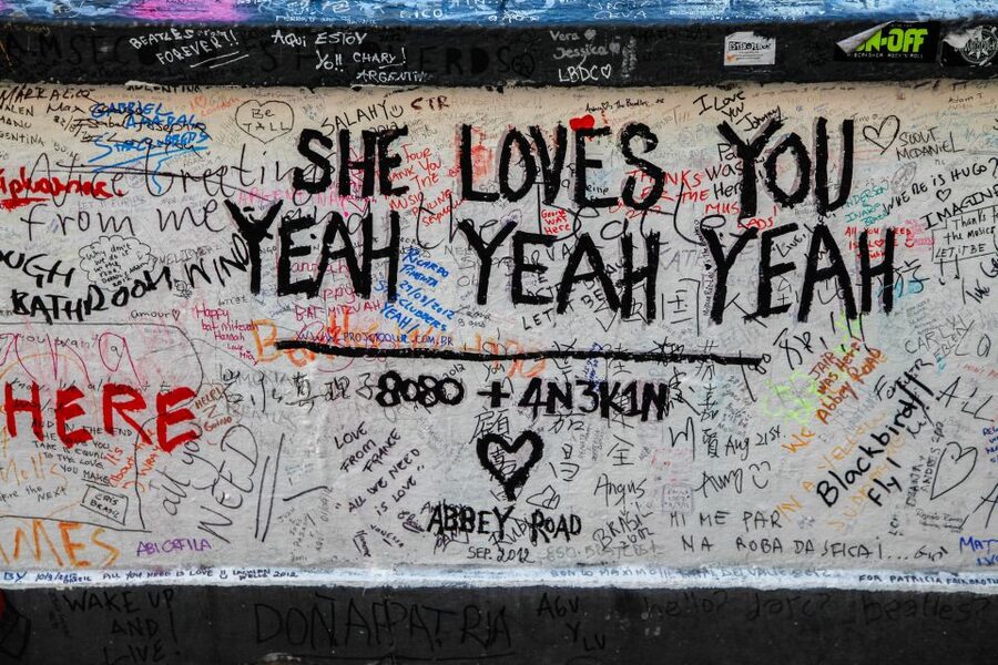 The Beatles London Walking Tour - Abbey Road Studios: wall signing and the zebra crossing photo moment